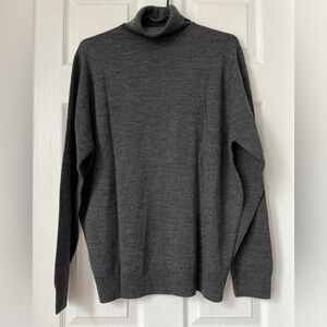 Guise Men’s 100% pure new Wool grey Relax Fit Turtle Neck Sweater Pullover M